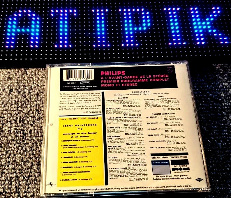 💿 Serge Gainsbourg N°2 Philips Cd Rare Vintage Incontournable 💿 – photo 2